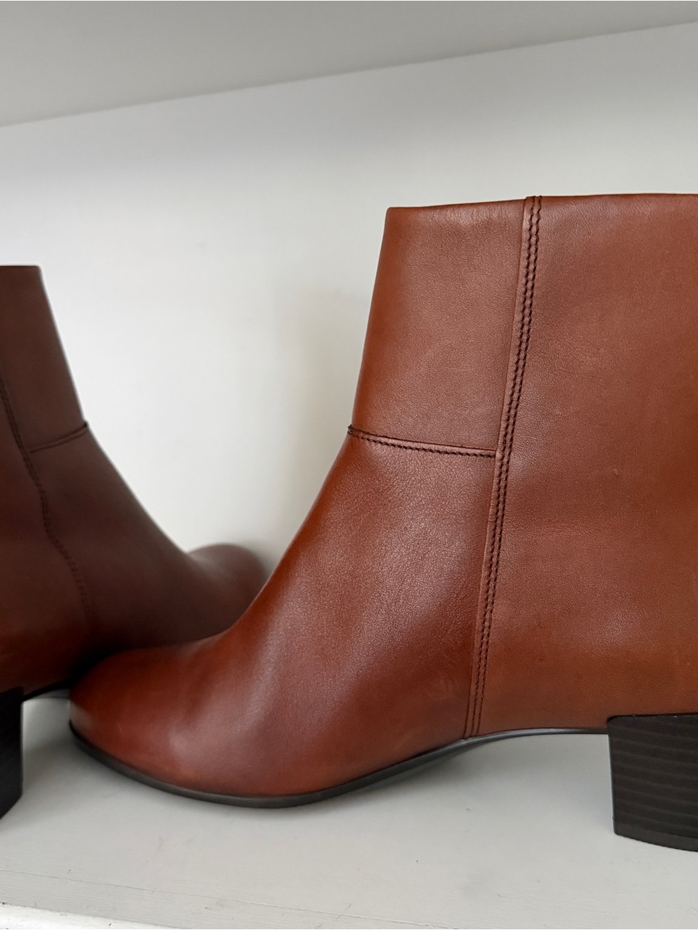 ECCO Shape Brown Leather Ankle Bootie Zip EU 40 US 9-9.5 - Picture 4 of 6